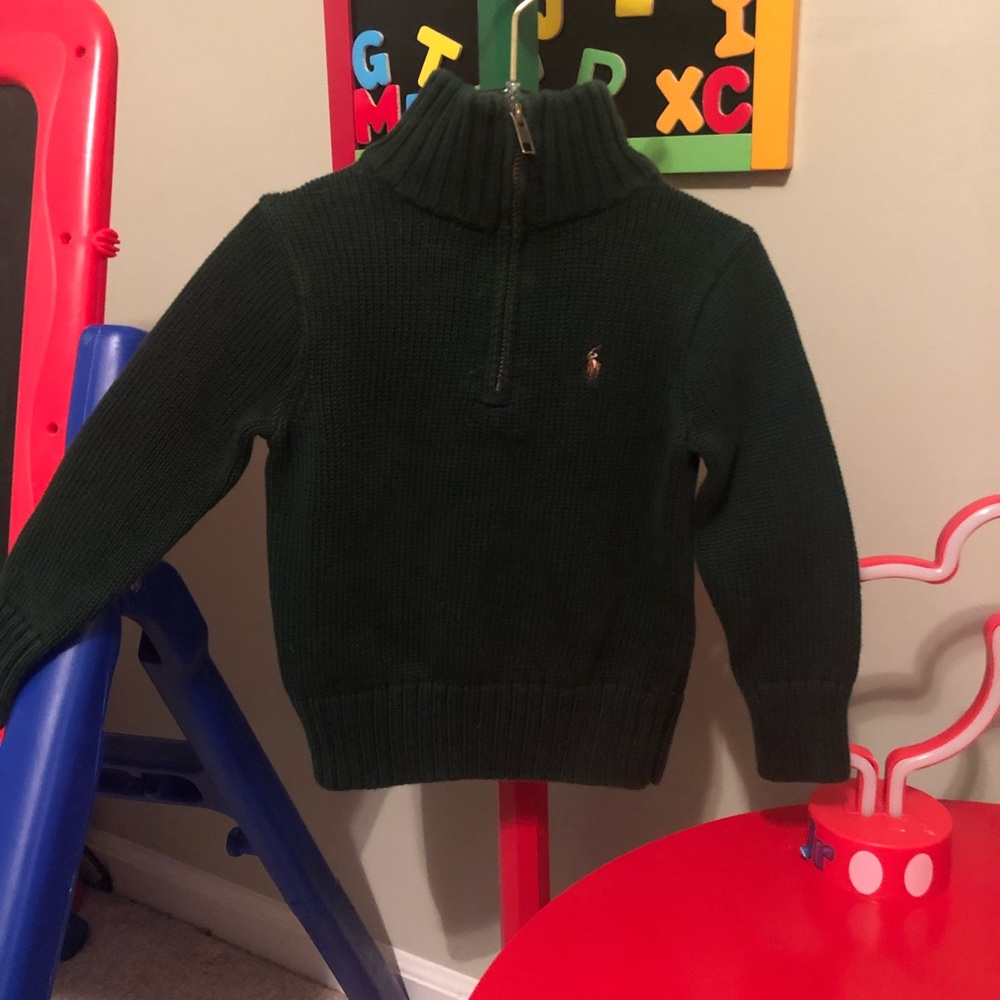 Hunter green half zip sweater